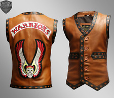 The Warriors Movie Canotta Pelle Uomo Giacca Biker Vera Pelle Cosplay Outfit