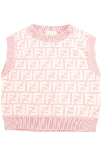 Fendi top cotone rosa bambina - fendi,