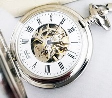 Alphis Orologio Svizzero Da Tasca a Corda Meccanico Scheletrico Doppia Scocca