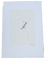 Emilio Greco Acquaforte su foglio cm. 35 x 50 da disegno dal titolo Volto