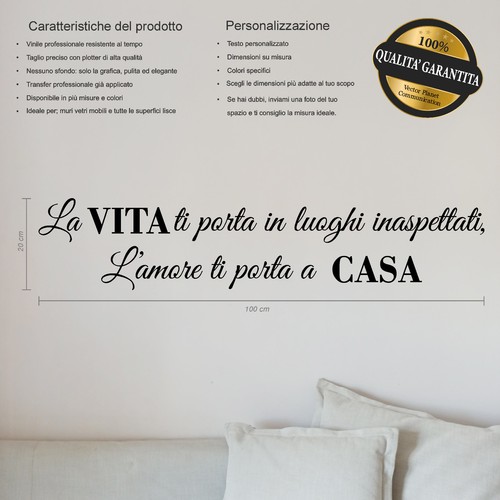 Adesivo murale frase famiglia - adesivo,