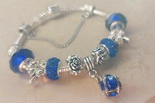 bracciale da donna con charm, tipo pandora in acciaio braccialetto per charms