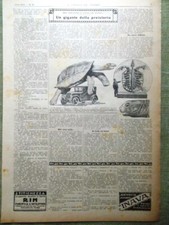Estratto da Rivista 1927 Tartaruga Gigante Consigli ai Cacciatori Ovomaltina