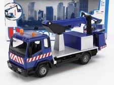 MODELLINO CAMION STATICO BURAGO MAN TRUCK GRU CRANE ELEVATOR C/ PIATTAFORMA 1/43