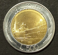 500 LIRE BIMETALLICO 1982 1983