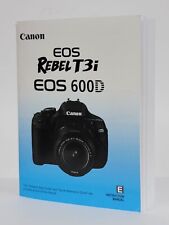Canon Rebel T3i EOS 600D Manuale Istruzioni Proprietario Libro NUOVO