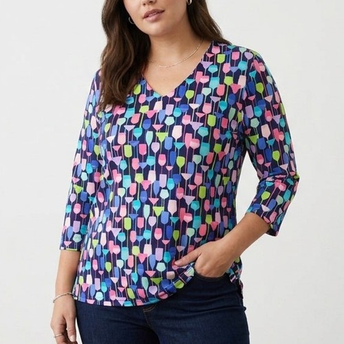 Top lulu stampa bicchiere - b,