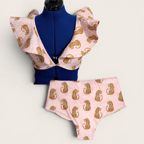 Set bikini rosa stampa