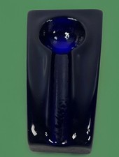 Posacenere per sigari Comoy's of London in vetro blu pesante Made in Italy 8 3/8 x 5"