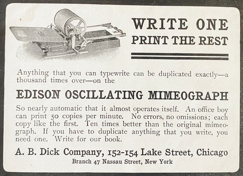 Edison mimeografo oscillante - mimeografo,