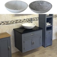 Mobile bagno grigio sospeso a parete nero quarzo marmo pietra lavabo 502GW