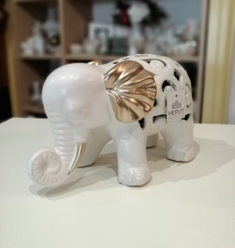 Elefante porcellana traforato - elefante,