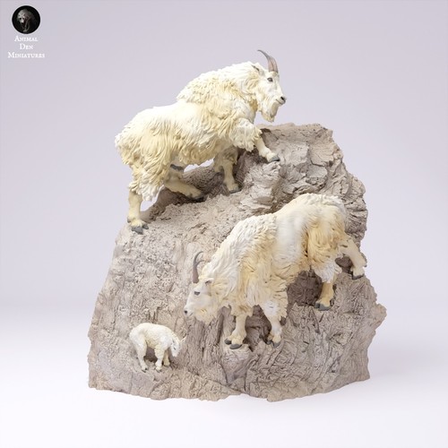 Diorama rocky mountain - goat, 4