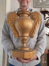 ANTICO CANDELABRO PORTAPALME XXL LEGNO DA ALTARE