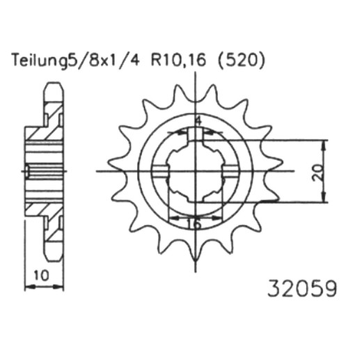 Pignone denti per husqvarna - 14,