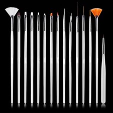 KIT 15 PENNELLI FINI NAIL ART RICOSTRUZIONE UNGHIE GEL ESTETISTA ALTA QUALITA