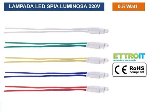 Lampada spia led 230v bianca - lampada,