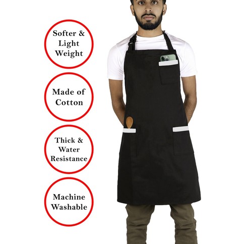 Grembiule catering chef nero - grembiule,