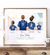 Stampa Famiglia Squadra Calcio Personalizzata "La Nostra Squadra". Regalo papà, regalo festa del papà.
