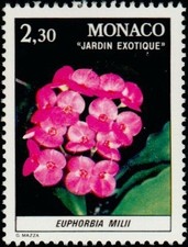 Monaco N° 1308 "Giardino Esotico, Euphorbia Milii" Nuovo XXTTB