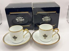 Tazza e piattino porcellana moka Richard Ginori Impero logo vaso tesoro nero ...