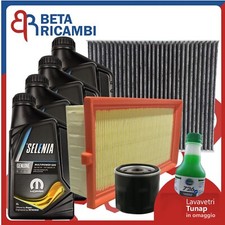 Kit Tagliando Fiat 500L 1.4 88KW 120CV 3 Filtri Aria 4 L Olio 5W40 Selenia Gas