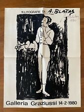 POSTER 1980 galleria Graziussi Mostra ARBIT BLATAS LITOGRAFIE,AUTOGRAFO ,MARCEAU