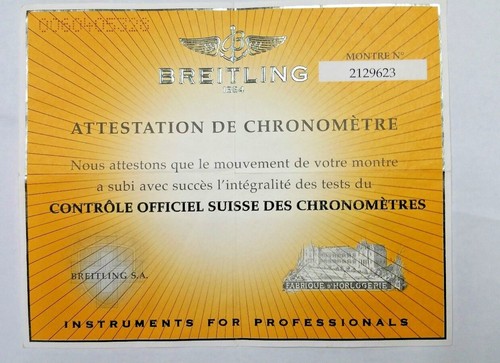 Breitling certificat - breitling,