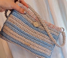 Borsa Borsetta Estiva Fatta a Mano In 100% Cotone 20x15Cm Handmade Artigianale  