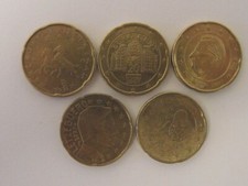 LOTTO 5 MONETE DA 20 CENTESIMI DI EURO  2007 RARE