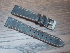 Cinturino 20 mm Marrone Artigianale Pelle Bovina Fibbia 16 mm Italy (201611)