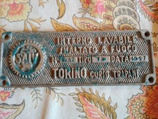 Vecchia targhetta/placca in ferro Saiv (Viberti) Torino 1957