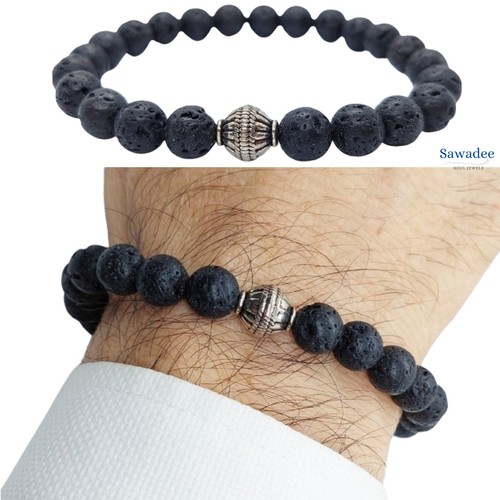 Bracciale pietra lavica - in,