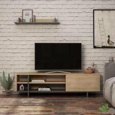MOBILE BASSO PORTA PARETE TV 160x35.5xH 44CM ROVERE ANTRACITE CON MENSOLA