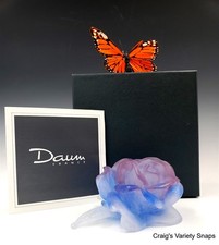 DAUM Crystal Fleur ROSE Blue