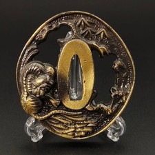 Spada giapponese Tsuba guardia katana ornamenti lega antica articolo...