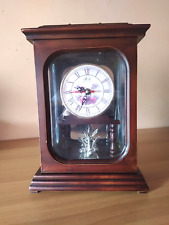 OROLOGIO SOPRAMMOBILE DA TAVOLO - CON SPECCHIO INTERNO - COLOR MOGANO SCURO