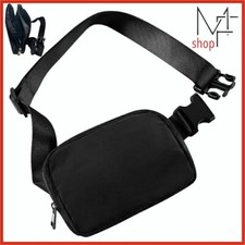 MARSUPIO TRACOLLA Borsello Borsa Cintura Unisex Uomo Donna nero Stile Sport Zip