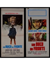 lotto 2 locandine UN BUCO IN FRONTE Anthony Ghidra Robert Hundar 1967 Western B3