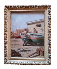  Andrea Patrisi ( Napoli 1954) Dipinto olio su legno epoca XX secolo