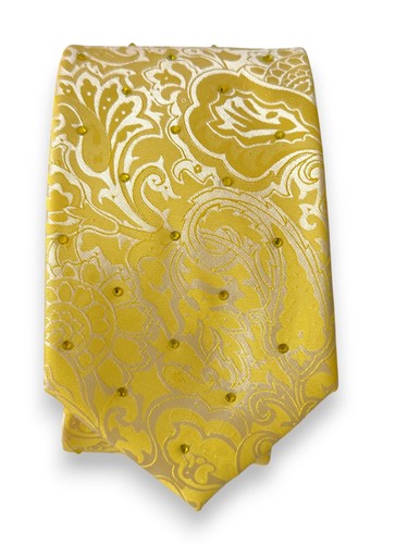 Cravatta gialla paisley bling - gialla,