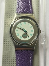 Orologio da polso originale SWATCH Lady MALPENSA (LX109)-NUOVO/NOS-viola/piccolo-40/19