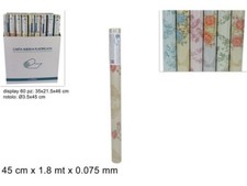 ROTOLO CARTA ADESIVA DAMASCO 45 CM. X 1.80 MT. PZ.1 COLORE E FANTASIA ASSORTITA