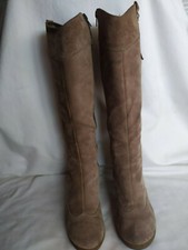 CAFENOIR stivali con tacco camoscio beige misura 36,5