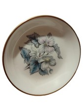 Piatto da collezione Royal Worcester porcellana fantasia floreale bianco classico 10 cm