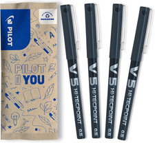 – Flowpack 4 V5 Hi-Tecpoint 0.5Mm Tip – Roller Inchiostro Liquido – Nero – Punta