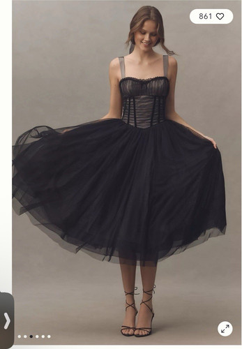 Abito midi bhldn - bhldn, tulle