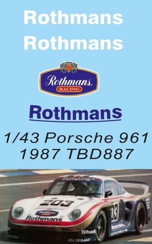 Decals per porsche 961 - 1/43, 961 