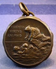 Medaglia in Bronzo Società Italiana di Salvamento Ancona Anno 1899 SPL