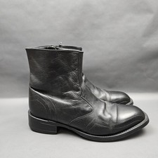 Stivali Laredo Hoxie zip uomo 8D nero pelle di capra western punta quadrata cowboy